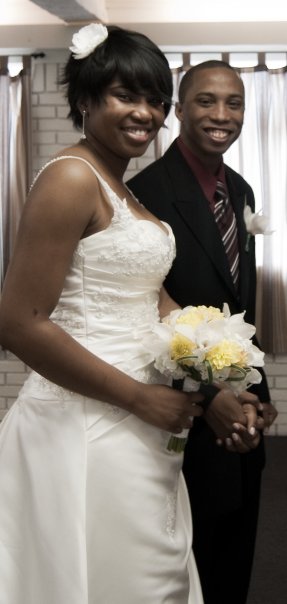 Priscilla and Michael on their wedding day